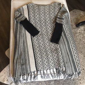 Heavy knit pancho